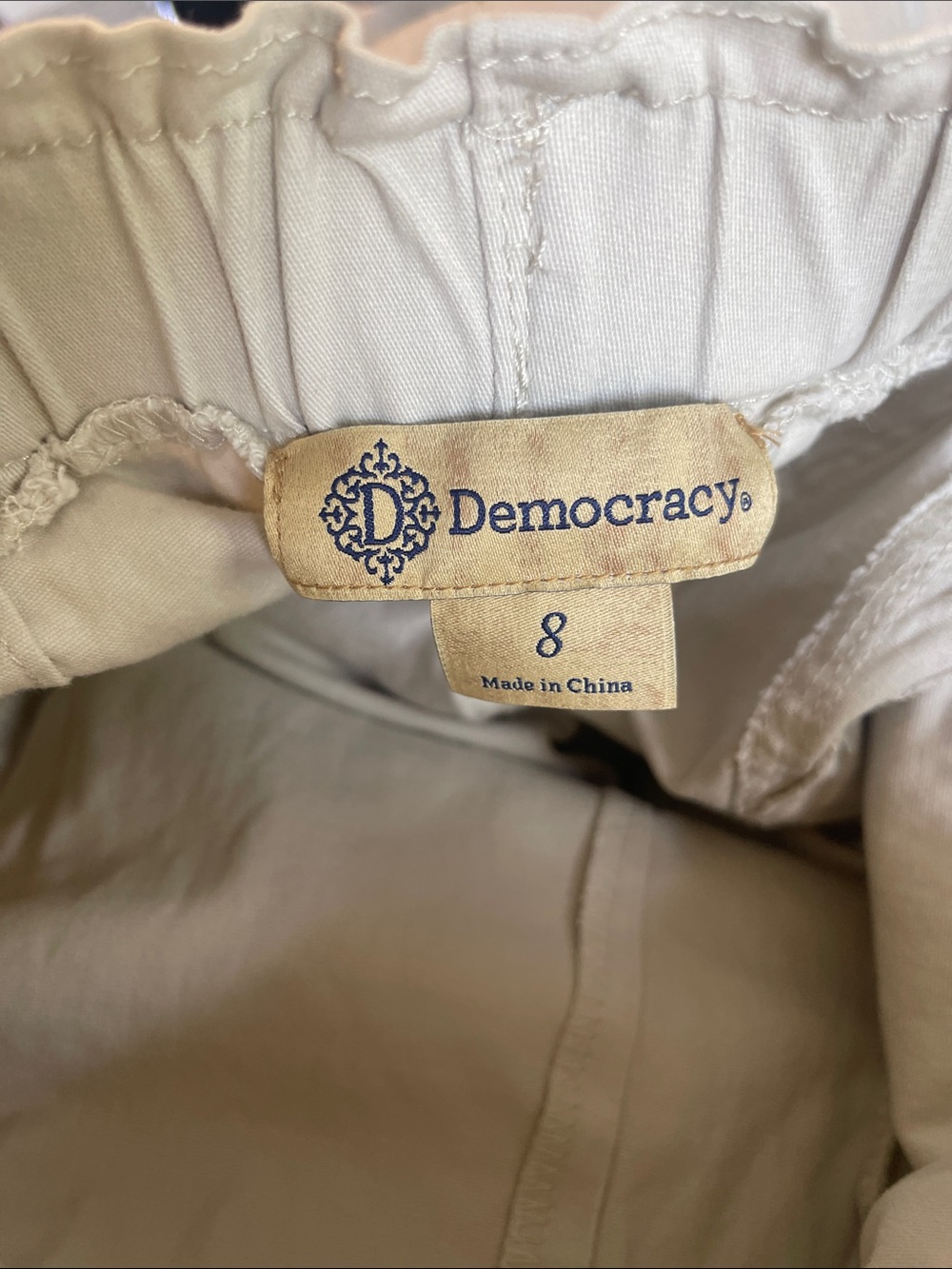 Democracy wide leg Cropped Ankle pants light khaki 8 - Picture 5 of 8